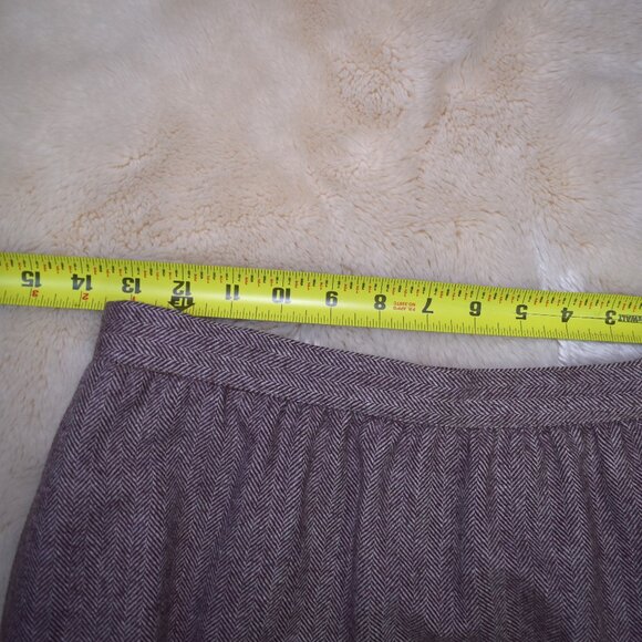 Vintage Kirkland Hall Wool Midi Skirt Maroon Size 14 - Picture 5 of 9